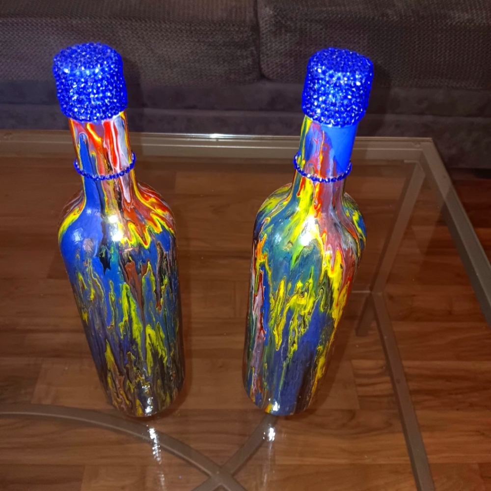 Colorful Abstract Painted Bottles by : ChanBurSai